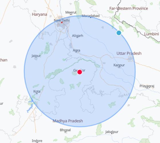 300km fly ash compliance radius map